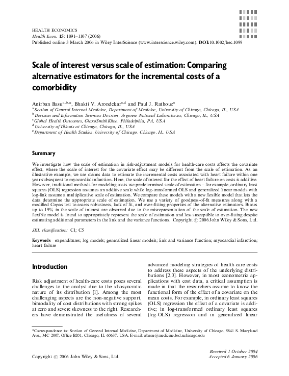 (PDF) Scale of interest versus scale of estimation: comparing ...