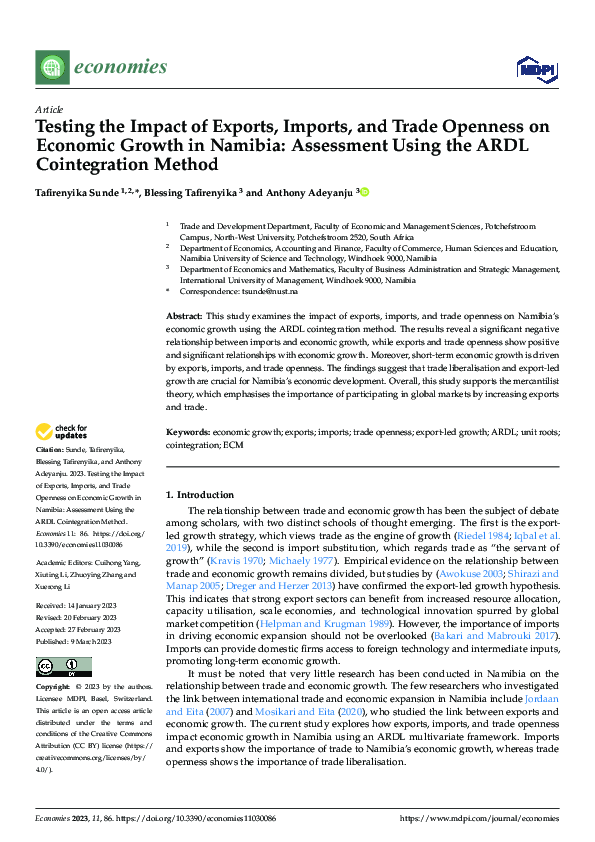 (PDF) Testing the Impact of Exports, Imports, and Trade Openness on ...