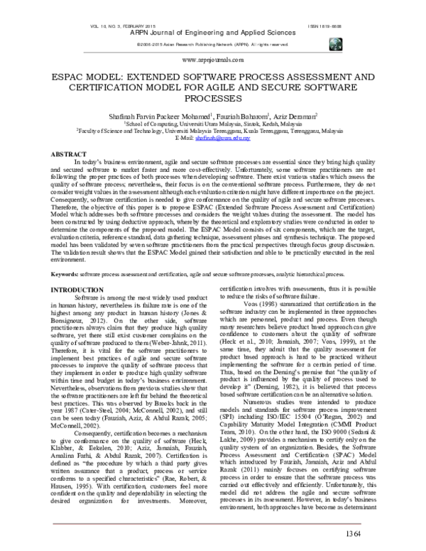  pdf espac model extended software process assessment and
