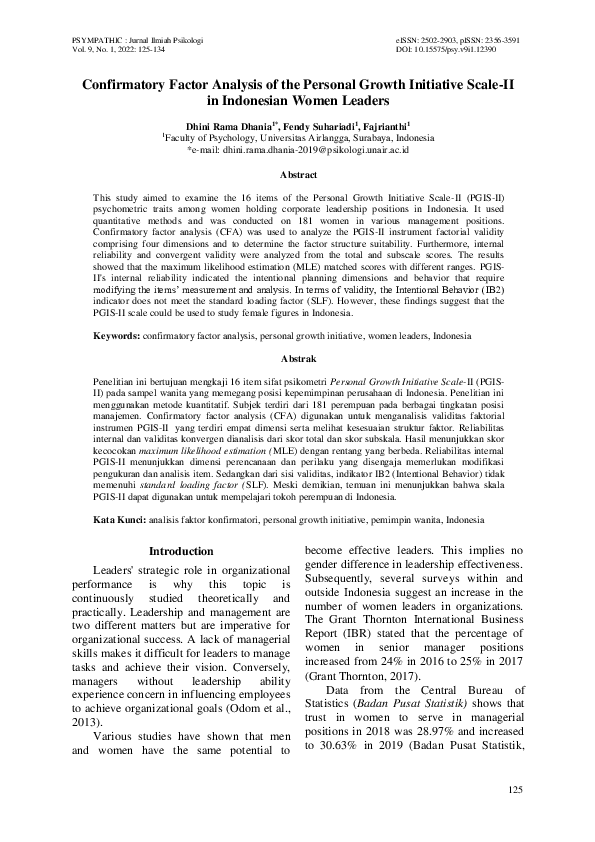 (PDF) Confirmatory Factor Analysis of the Personal Growth Initiative ...