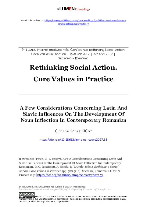 (PDF) A Few Considerations Concerning Latin And Slavic Influences On ...