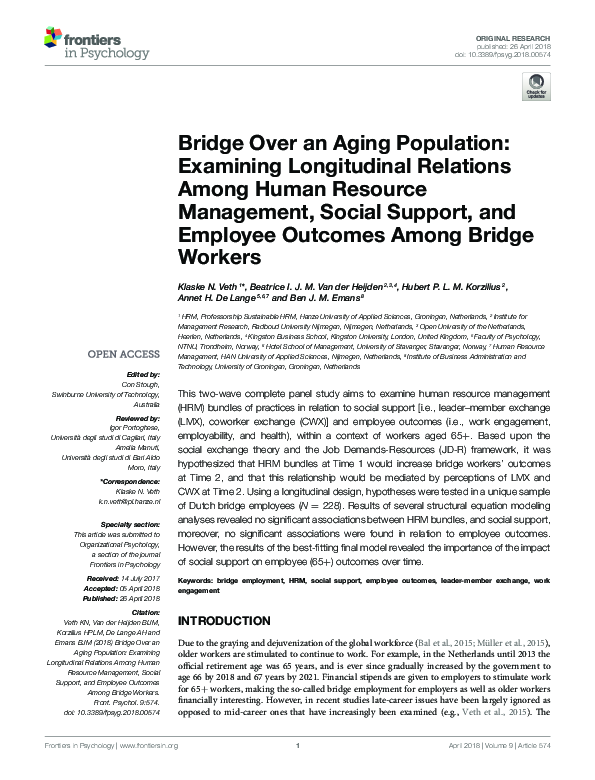 (PDF) Bridge Over an Aging Population Examining Longitudinal Relations