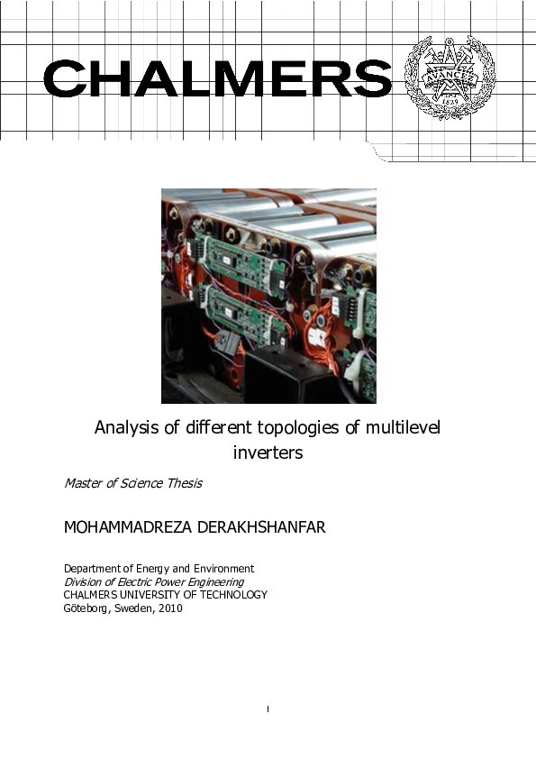(PDF) Analysis of different topologies of multilevel inverters