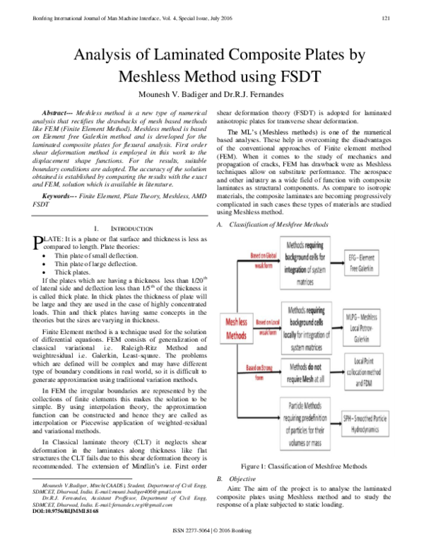 (PDF) Analysis of Laminated Composite Plates by Meshless Method using ...