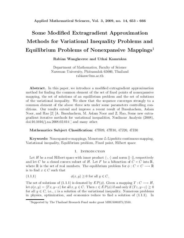 (PDF) Some new extragradient iterative methods for variational inequalities