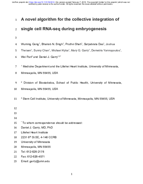 (PDF) A novel algorithm for the collective integration of single cell ...