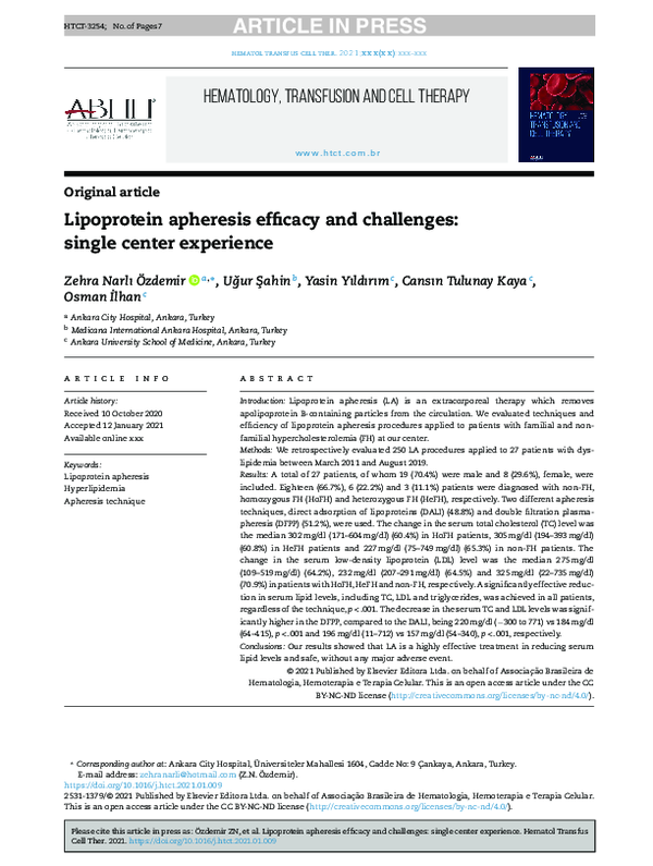  pdf lipoprotein apheresis efficacy and challenges single center