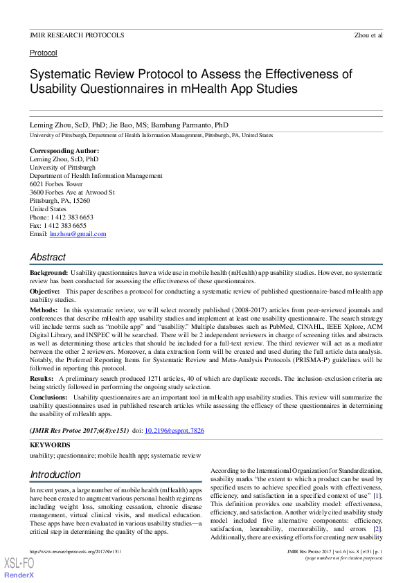 (PDF) Systematic Review Protocol to Assess the Effectiveness of ...