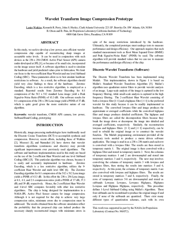 (PDF) Wavelet transform image compression prototype