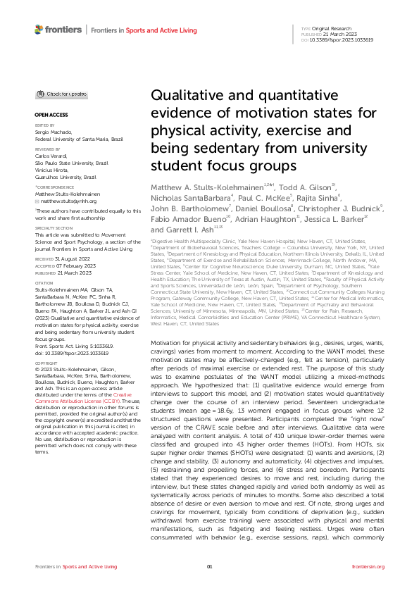 (PDF) Qualitative and quantitative evidence of motivation states for ...