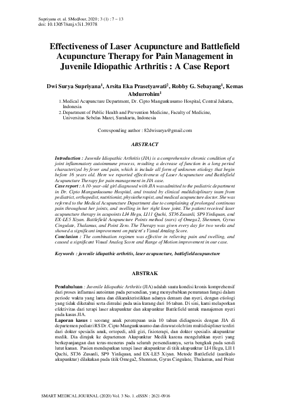 (PDF) Effectiveness of Laser Acupuncture and Battlefield Acupuncture ...