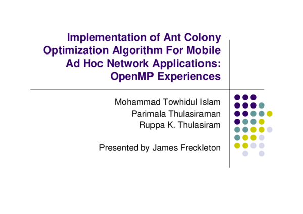 (PDF) Implementation of Ant Colony Optimization Algorithm to Minimize ...