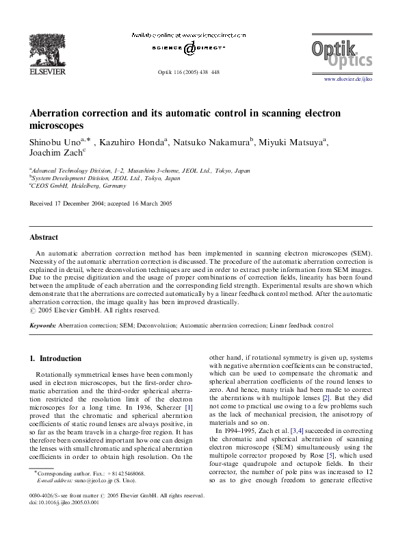 (PDF) Aberration correction and its automatic control in scanning ...