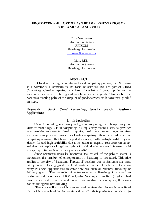 (PDF) Prototype Application as the Implementation of Software as a Service
