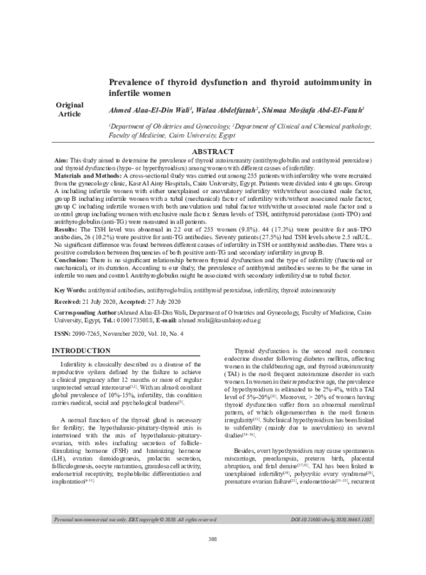 (PDF) Prevalence of thyroid dysfunction and thyroid autoimmunity in ...