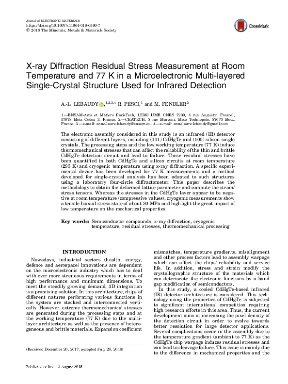 (PDF) X-Ray Diffraction Residual Stress Measurement Reliability ...