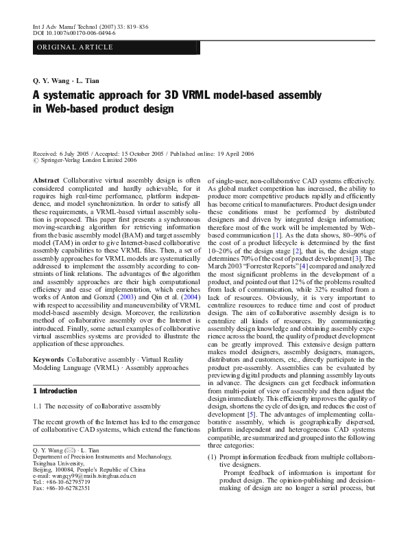 (PDF) A systematic approach for 3D VRML model-based assembly in Web ...