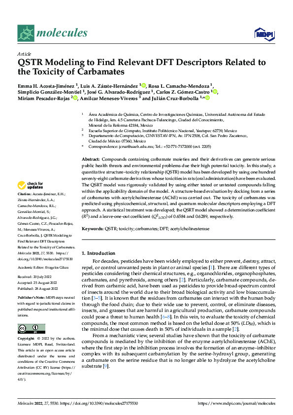 (PDF) QSTR Modeling to Find Relevant DFT Descriptors Related to the ...