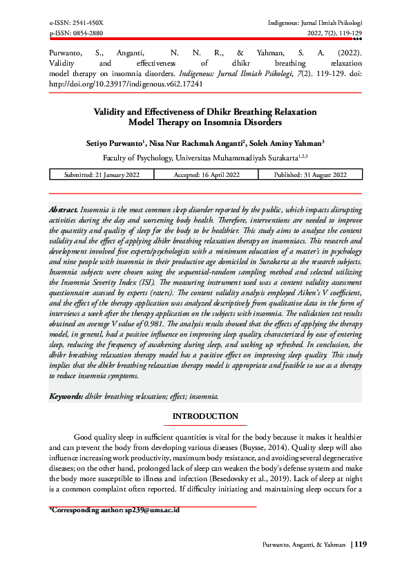 (PDF) Validity and effectiveness of dhikr breathing relaxation model ...