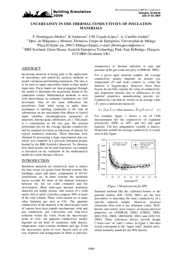 (PDF) Uncertainty in the thermal conductivity of insulation materials