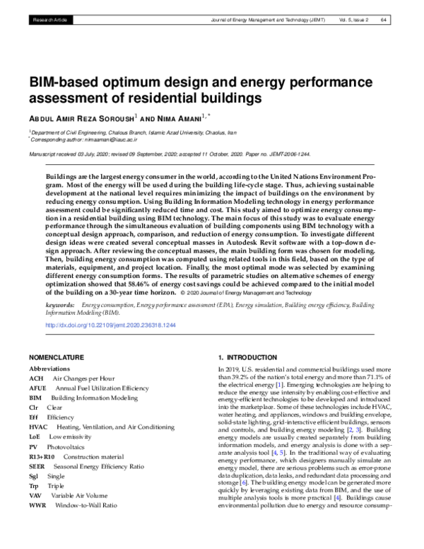 (PDF) BIM-Based Optimum Design and Energy Performance Assessment of ...