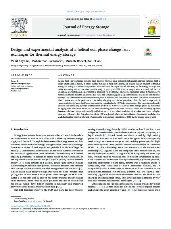 (PDF) Design and experimental analysis of a helical coil phase change ...