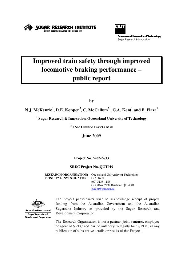 (PDF) Improved train safety through improved locomotive braking ...
