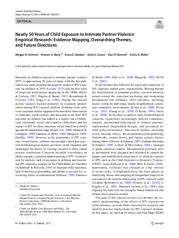 (PDF) Nearly 50 Years of Child Exposure to Intimate Partner Violence ...