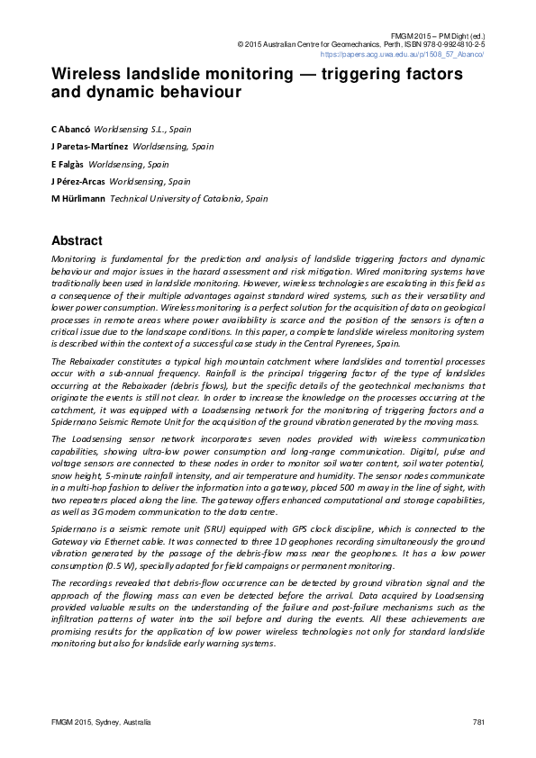 (PDF) Wireless landslide monitoring — triggering factors and dynamic ...
