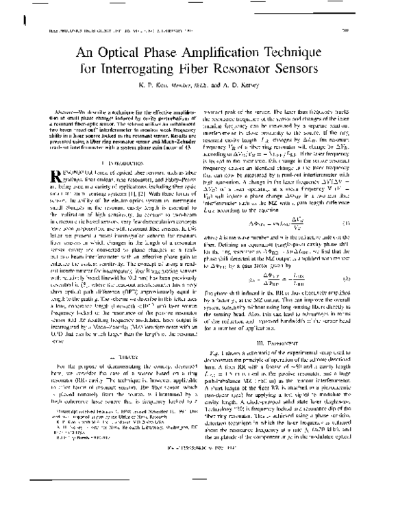 (PDF) An optical phase amplification technique for interrogating fiber ...