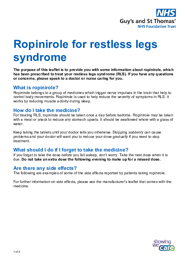 (PDF) Ropinirole for restless legs syndrome Nestor GalvezJimenez