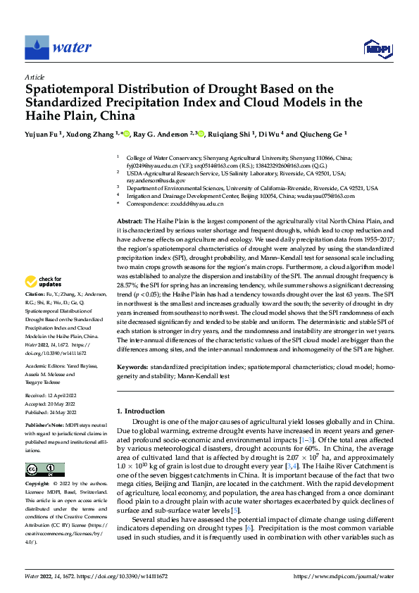 (PDF) Spatiotemporal Distribution of Drought Based on the Standardized ...