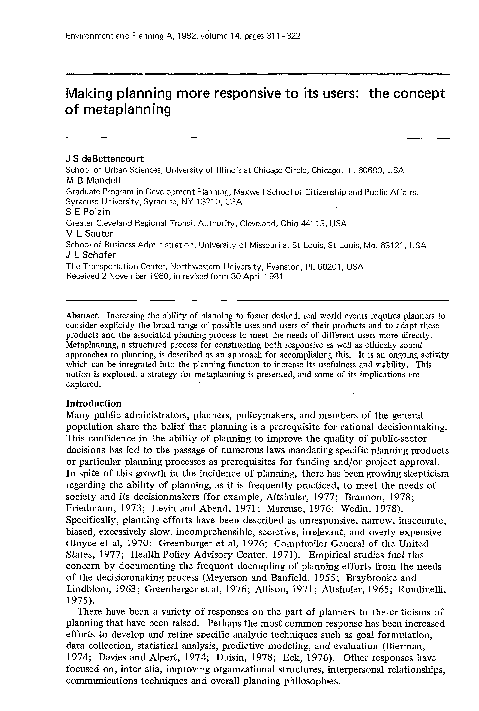 (PDF) Making planning more responsive to its users: the concept of ...
