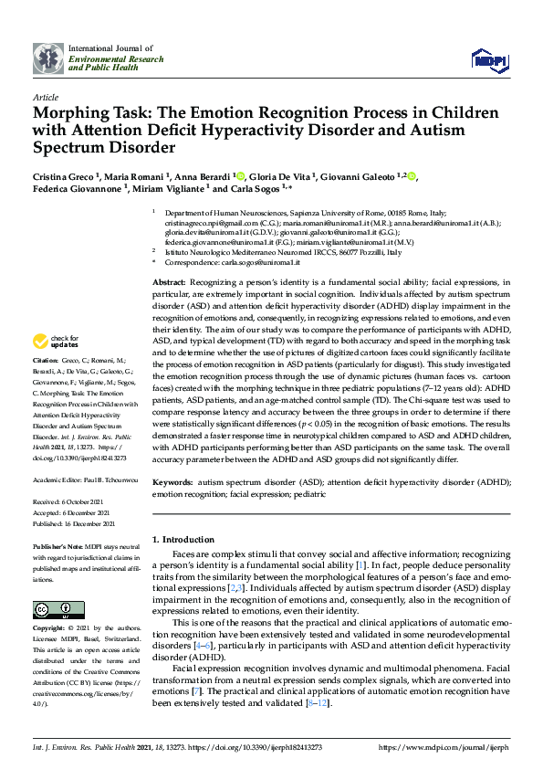(PDF) Morphing Task: The Emotion Recognition Process in Children with ...