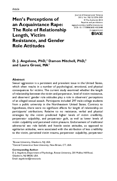 (PDF) Men's Perceptions of an Acquaintance Rape: The Role of ...