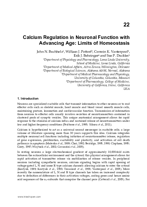 (PDF) Calcium Regulation in Neuronal Function with Advancing Age ...