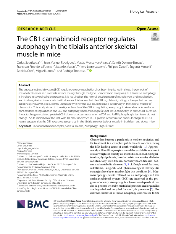 (PDF) The CB1 cannabinoid receptor regulates autophagy in the tibialis ...