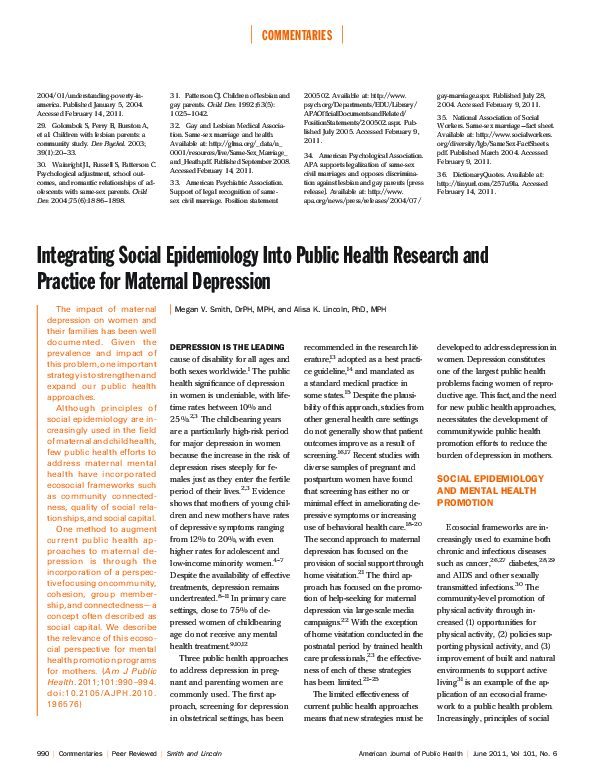(PDF) Integrating Social Epidemiology Into Public Health Research and ...
