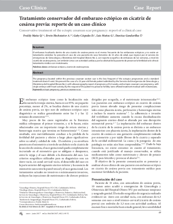 (PDF) Conservative treatment of the ectopic cesarean scar pregnancy ...