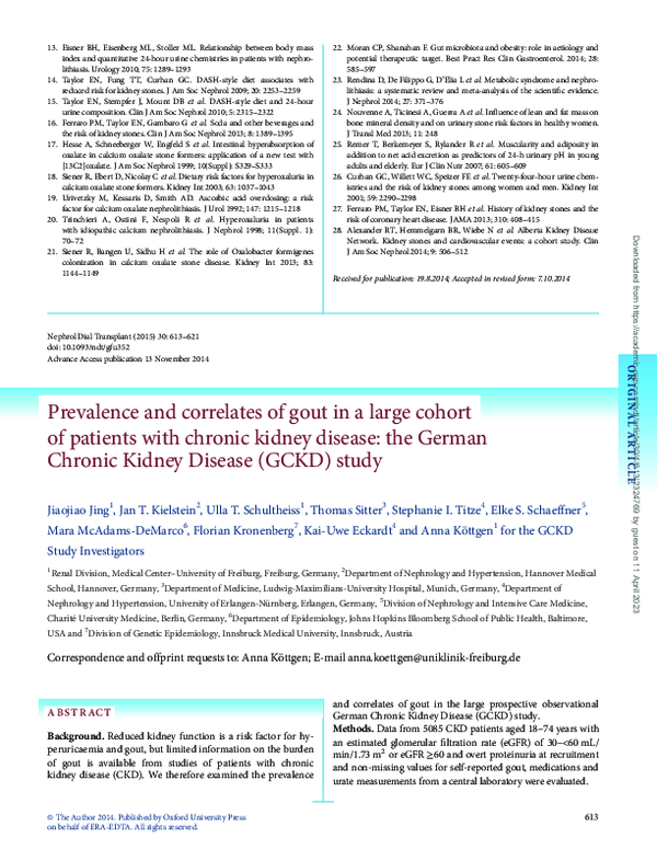 (PDF) Prevalence and correlates of gout in a large cohort of patients ...