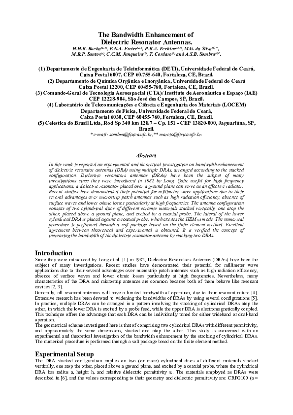 (PDF) Bandwidth Enhancement of Dielectric Resonator Reflectarray Antenna