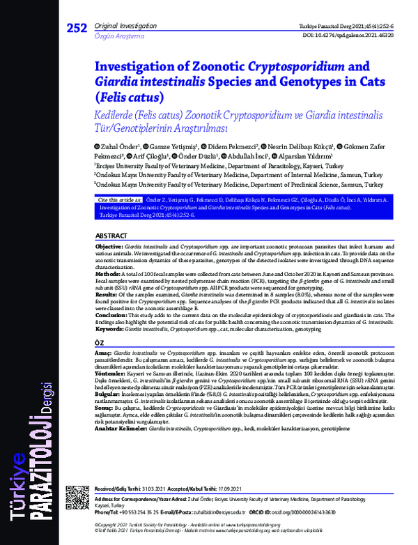 (PDF) Investigation of Zoonotic Cryptosporidium and Giardia ...