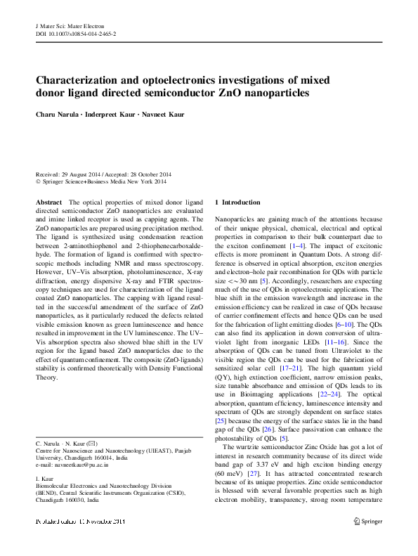 (PDF) Characterization and optoelectronics investigations of mixed ...