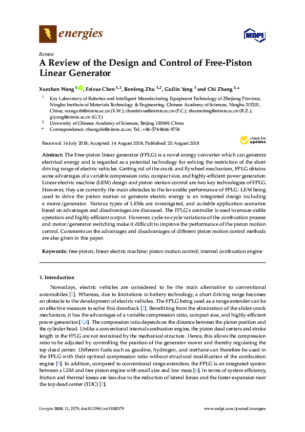 (PDF) A Review of the Design and Control of Free-Piston Linear Generator