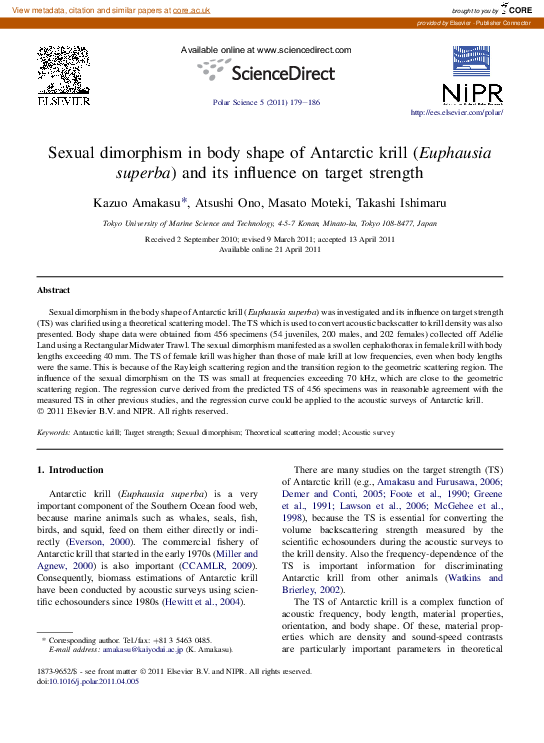 (PDF) Sexual dimorphism in body shape of Antarctic krill (Euphausia ...