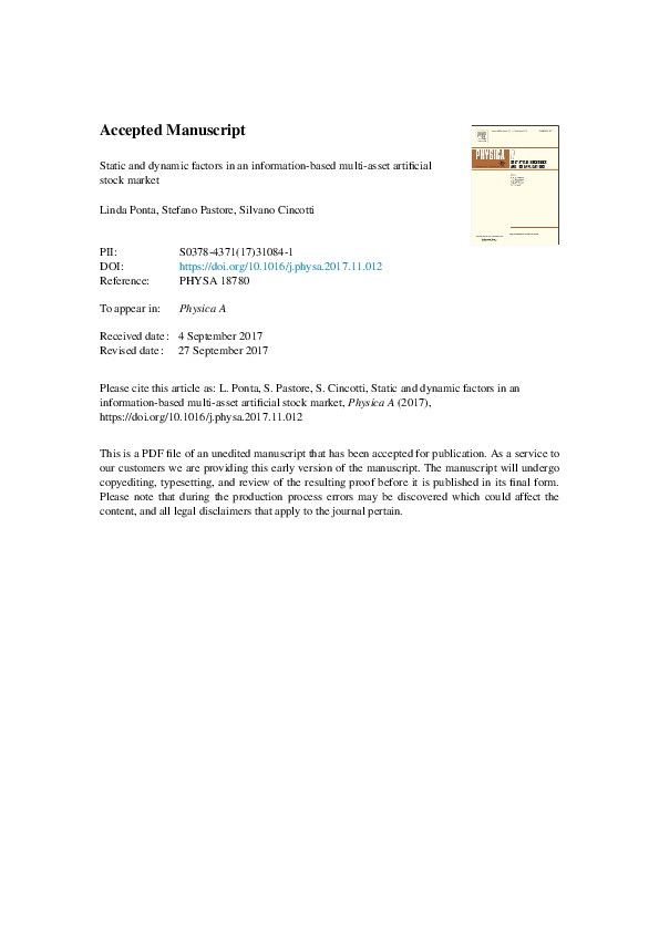  PDF Static And Dynamic Factors In An Information based Multi asset 