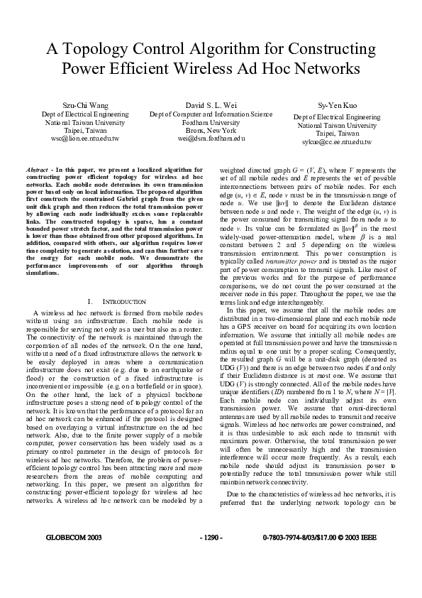 (PDF) A topology control algorithm for constructing power efficient ...