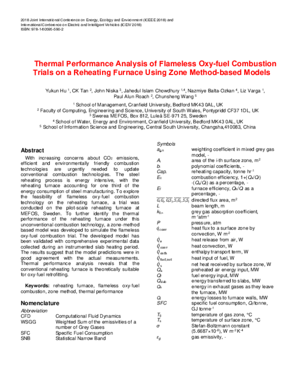 (PDF) Thermal Performance Analysis of Flameless Oxy-fuel Combustion ...