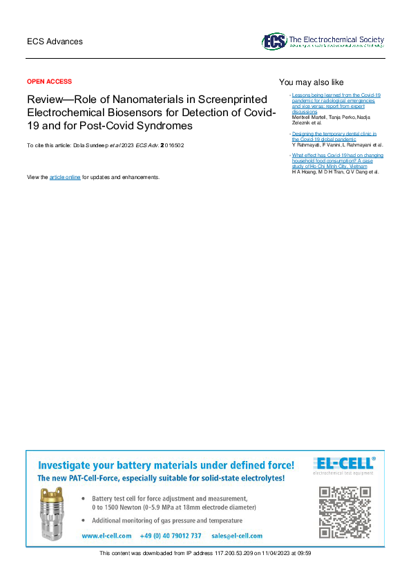 (PDF) Review-Role of Nanomaterials in Screenprinted Electrochemical ...