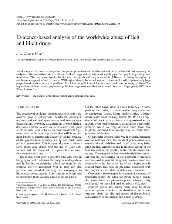 (PDF) Evidence-based analysis of the worldwide abuse of licit and ...